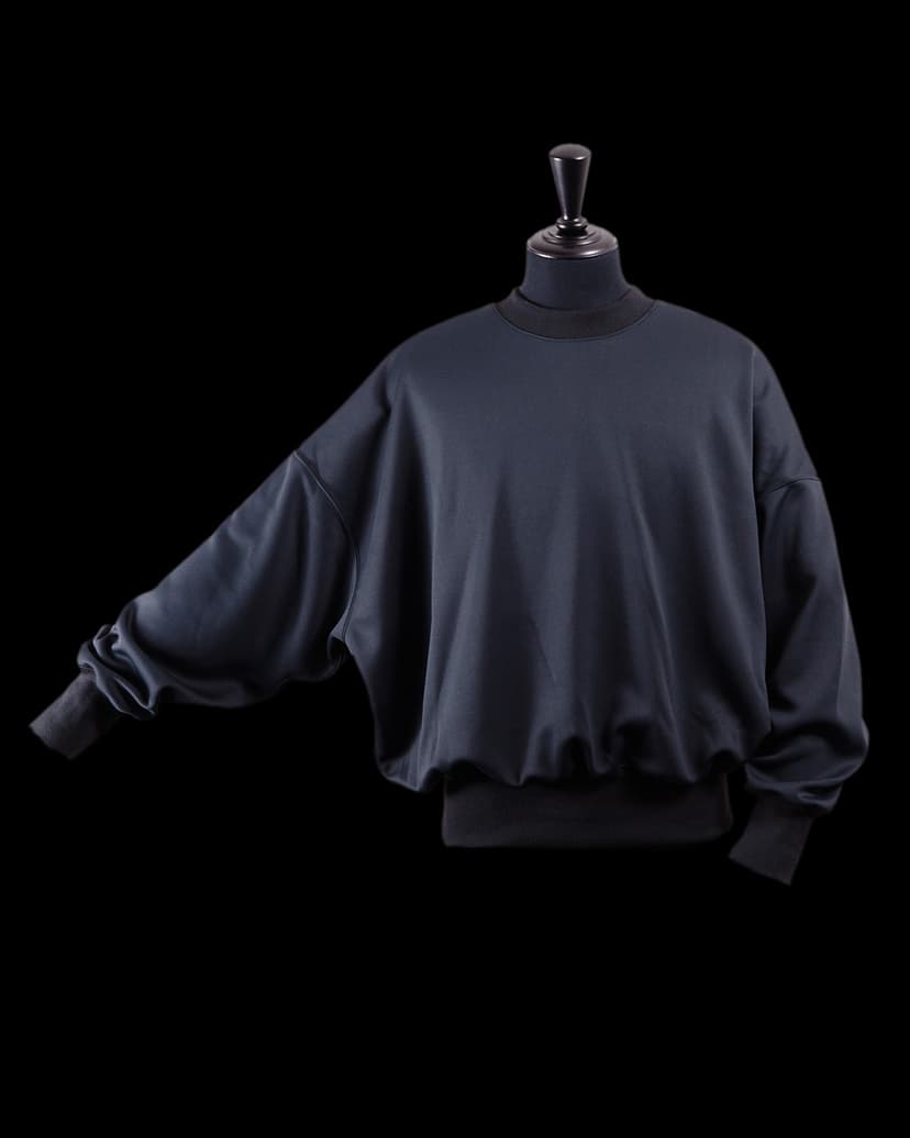 tkio double knit crewneck kite sleeve (black)
